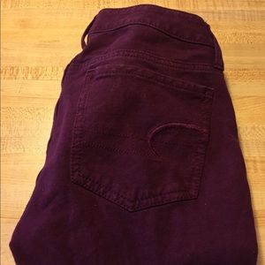 Maroon American Eagle Jeggings